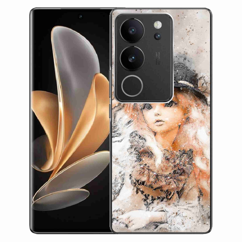 Gelový kryt mmCase na Vivo V29 5G - holčička s kloboukem
