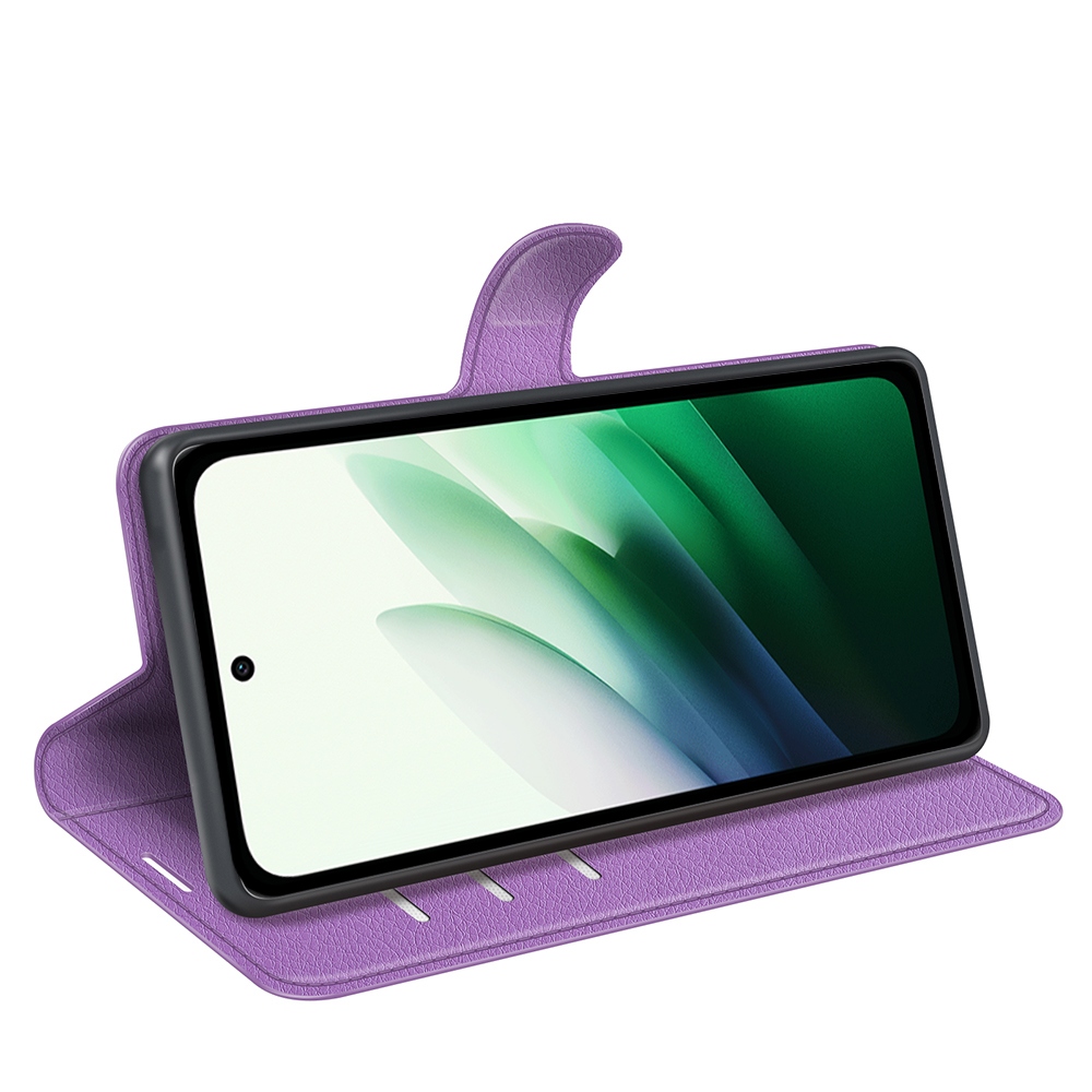 Litchi knížkové pouzdro na Xiaomi Redmi 15 4G/5G (171mm) - fialové