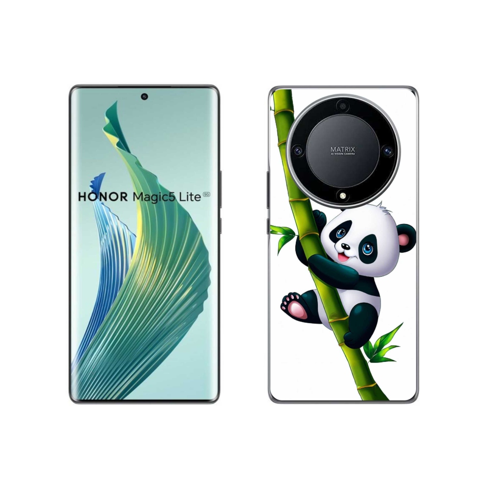 Gelový kryt mmCase na Honor Magic 5 Lite 5G - panda na bambusu