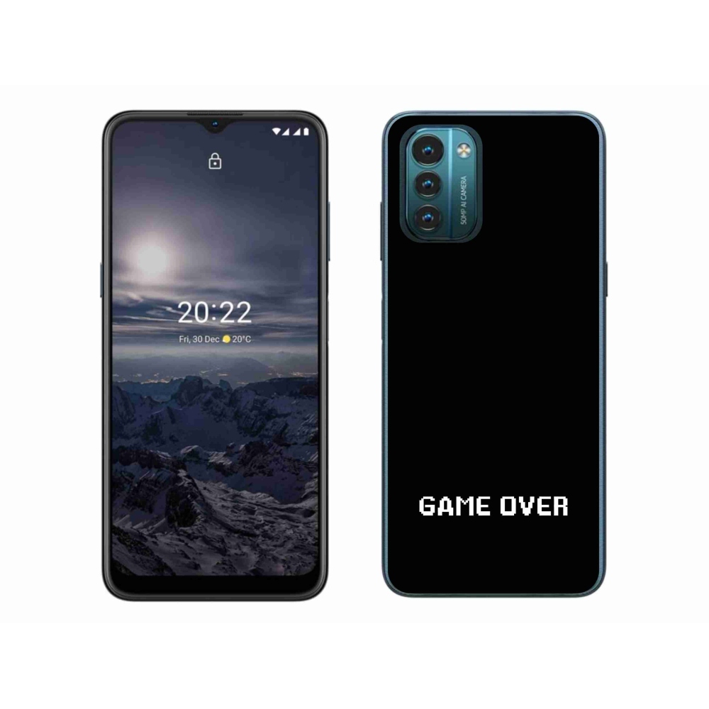Gelový kryt mmCase na Nokia G11/G21 - game over černé pozadí
