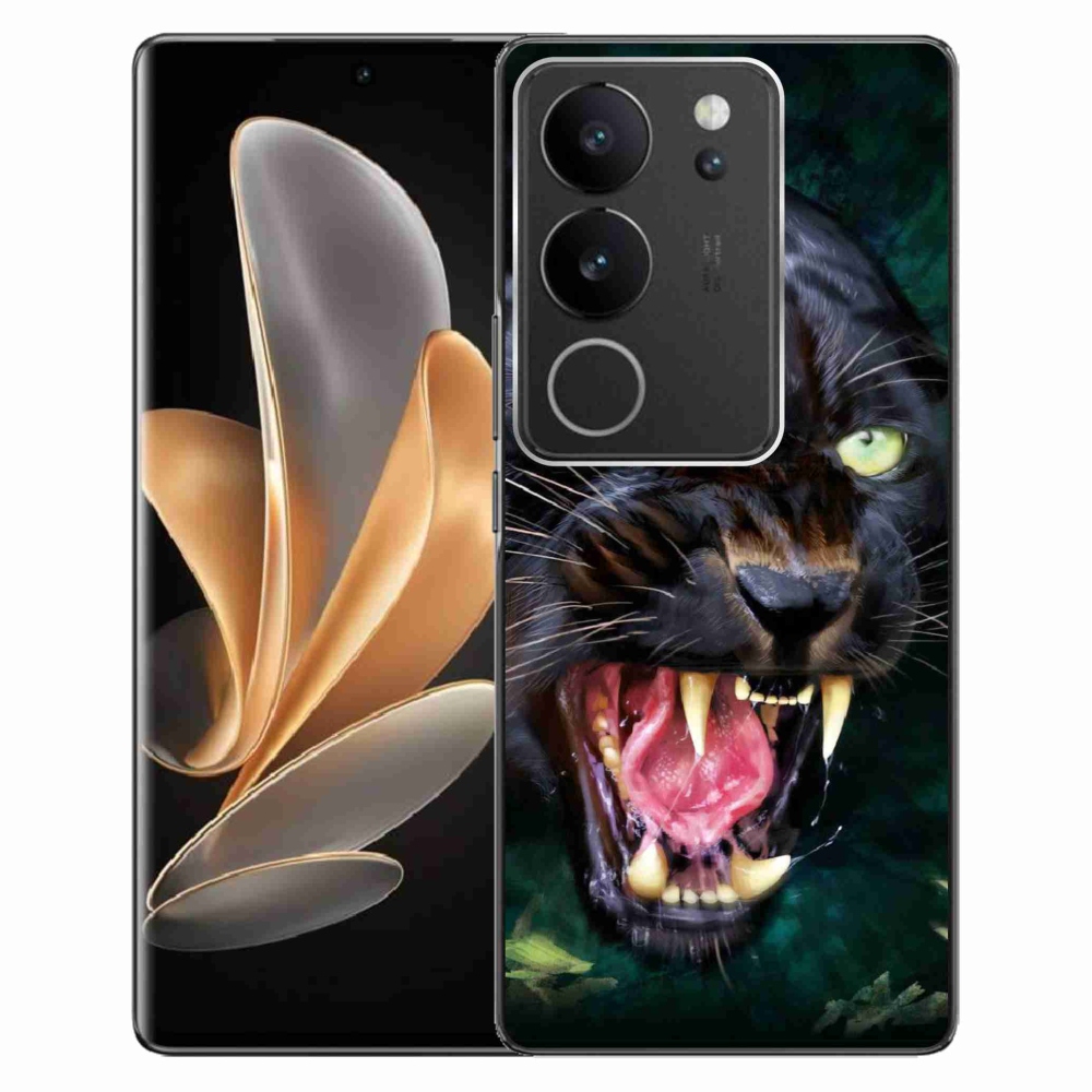 Gelový kryt mmCase na Vivo V29 5G - rozzuřený černý panter