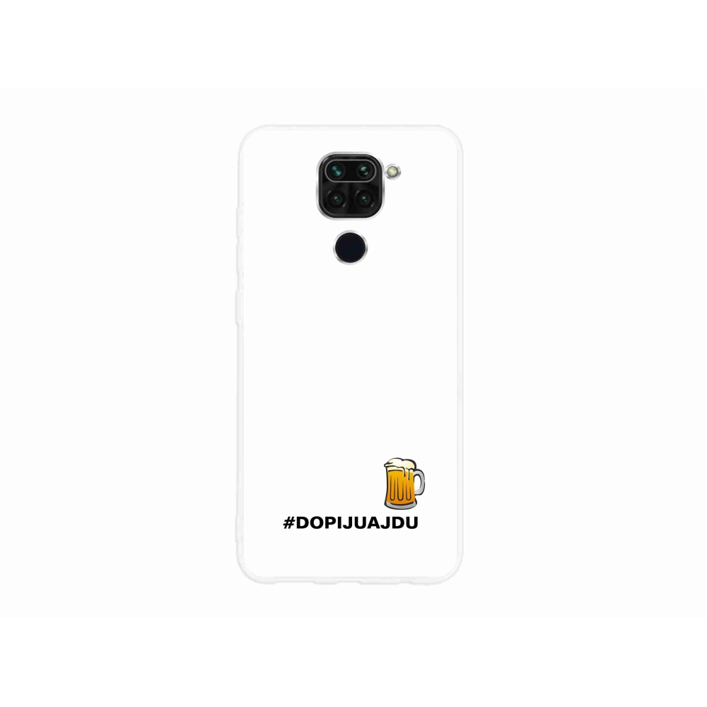 Gelový kryt mmCase na Xiaomi Redmi Note 9 - pivní motiv 1 bílé pozadí