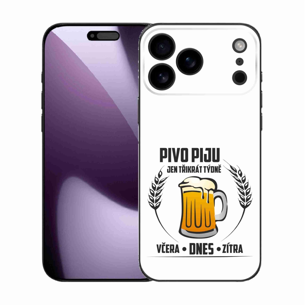 Gelový kryt mmCase na iPhone 17 Pro Max - pivní motiv bílé pozadí