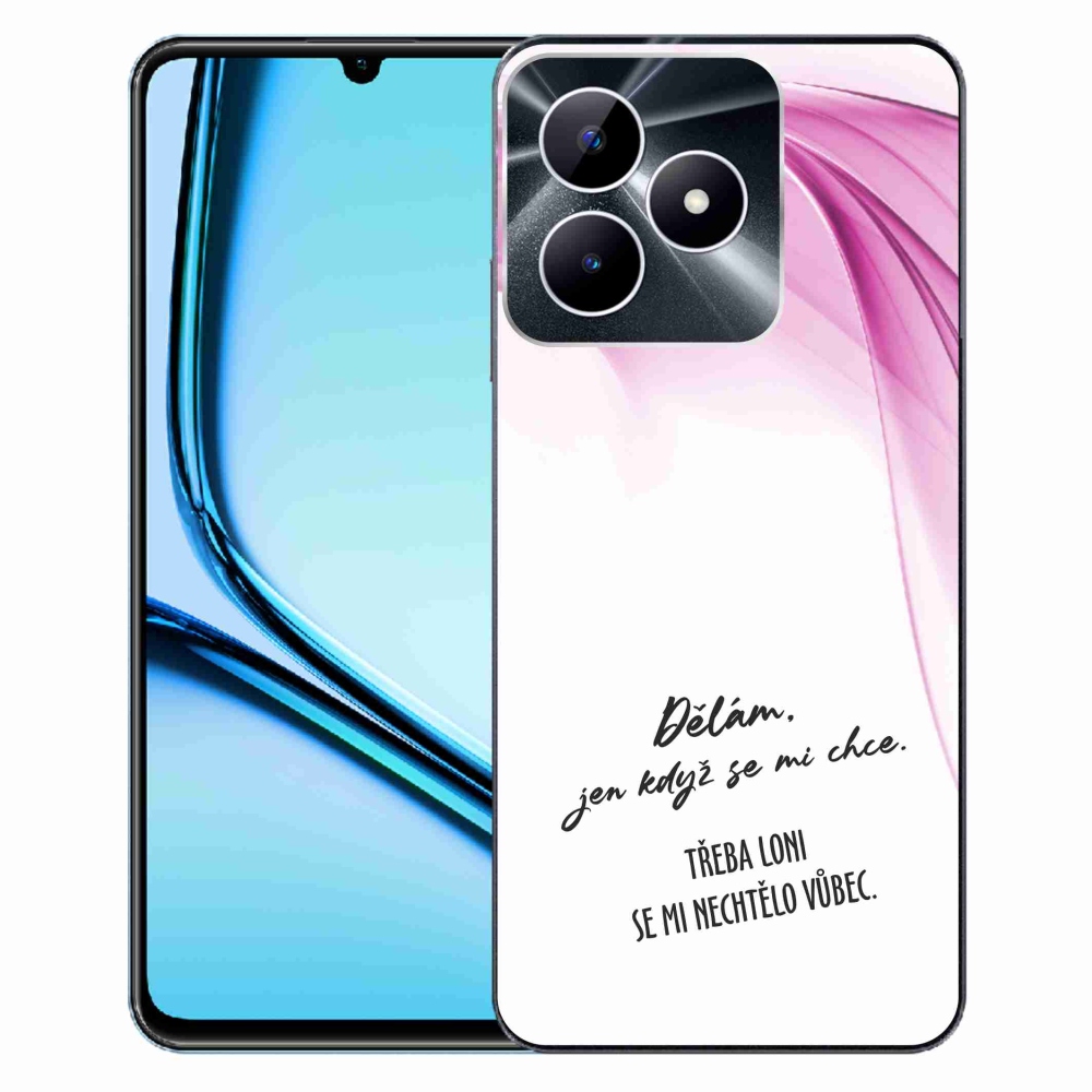 Gelový kryt mmCase na Realme Note 50 - vtipný text 12 bílé pozadí
