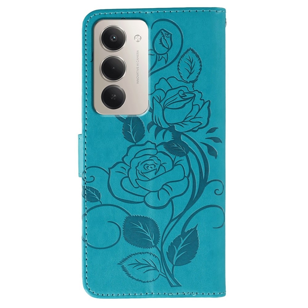 Roses knížkové pouzdro na Xiaomi Redmi 15 5G - modré