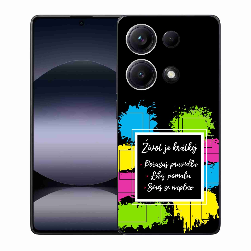 Gelový kryt mmCase na Xiaomi Redmi Note 14S - citát 5 černé pozadí