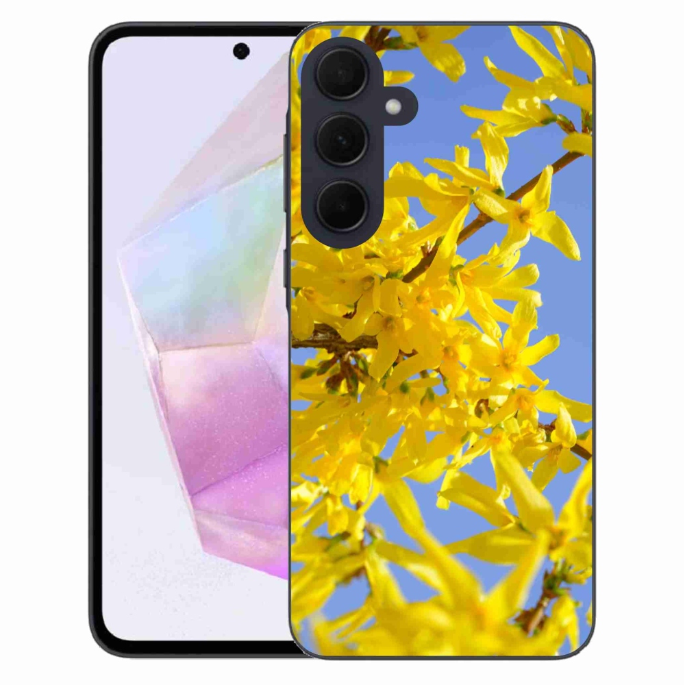 Gelový kryt mmCase na Samsung Galaxy A35 5G - žluté květy