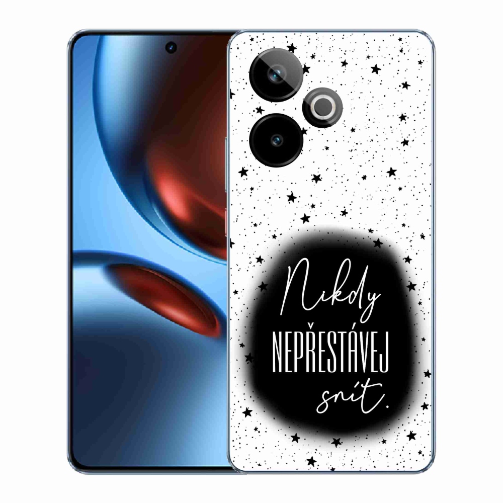 Gelový kryt mmCase na Realme GT 7 5G/GT 7T 5G - citát 1 černobílé pozadí