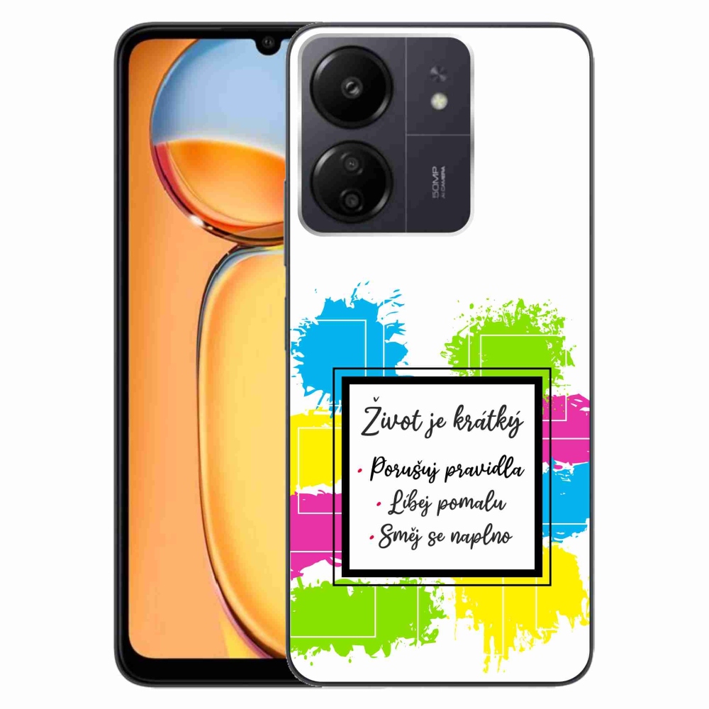 Gelový kryt mmCase na Xiaomi Poco C65/Redmi 13C - citát 5 bílé pozadí