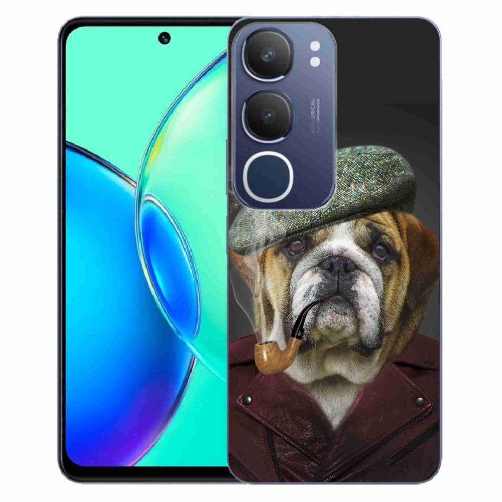 Gelový kryt mmCase na Vivo Y19s - pes s fajfkou