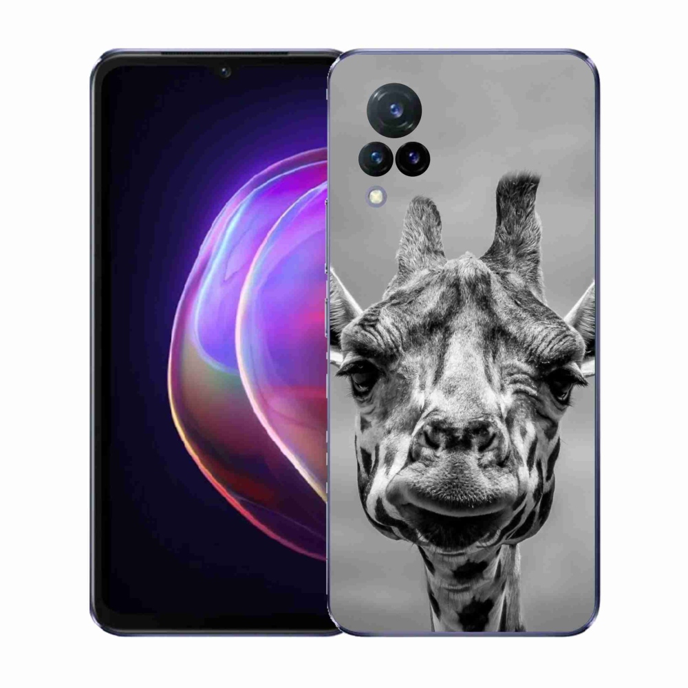 Gelový kryt mmCase na Vivo V21 4G/5G - černobílá žirafa