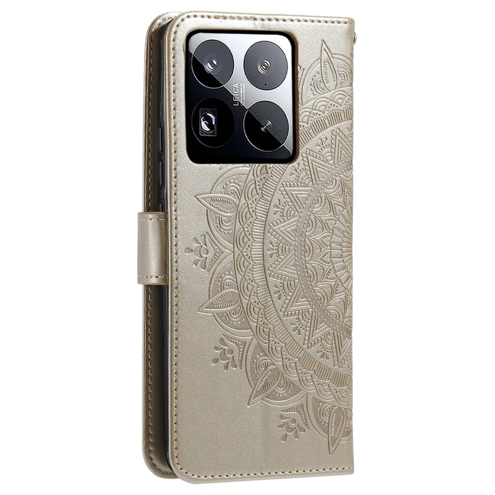 Mandala knížkové pouzdro na Xiaomi 15 Pro - zlaté