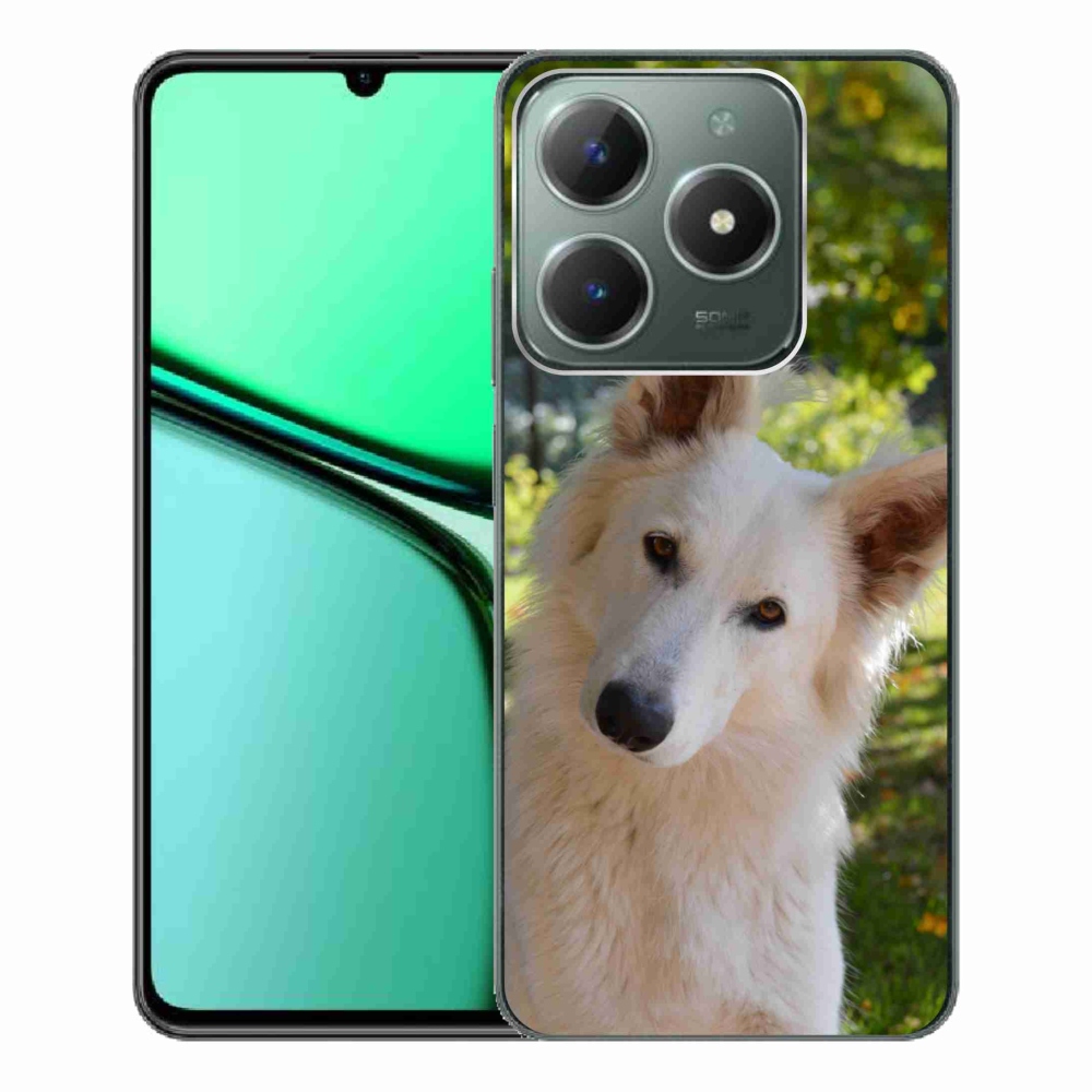 Gelový kryt mmCase na Realme C61 - bílý švýcarský ovčák 1