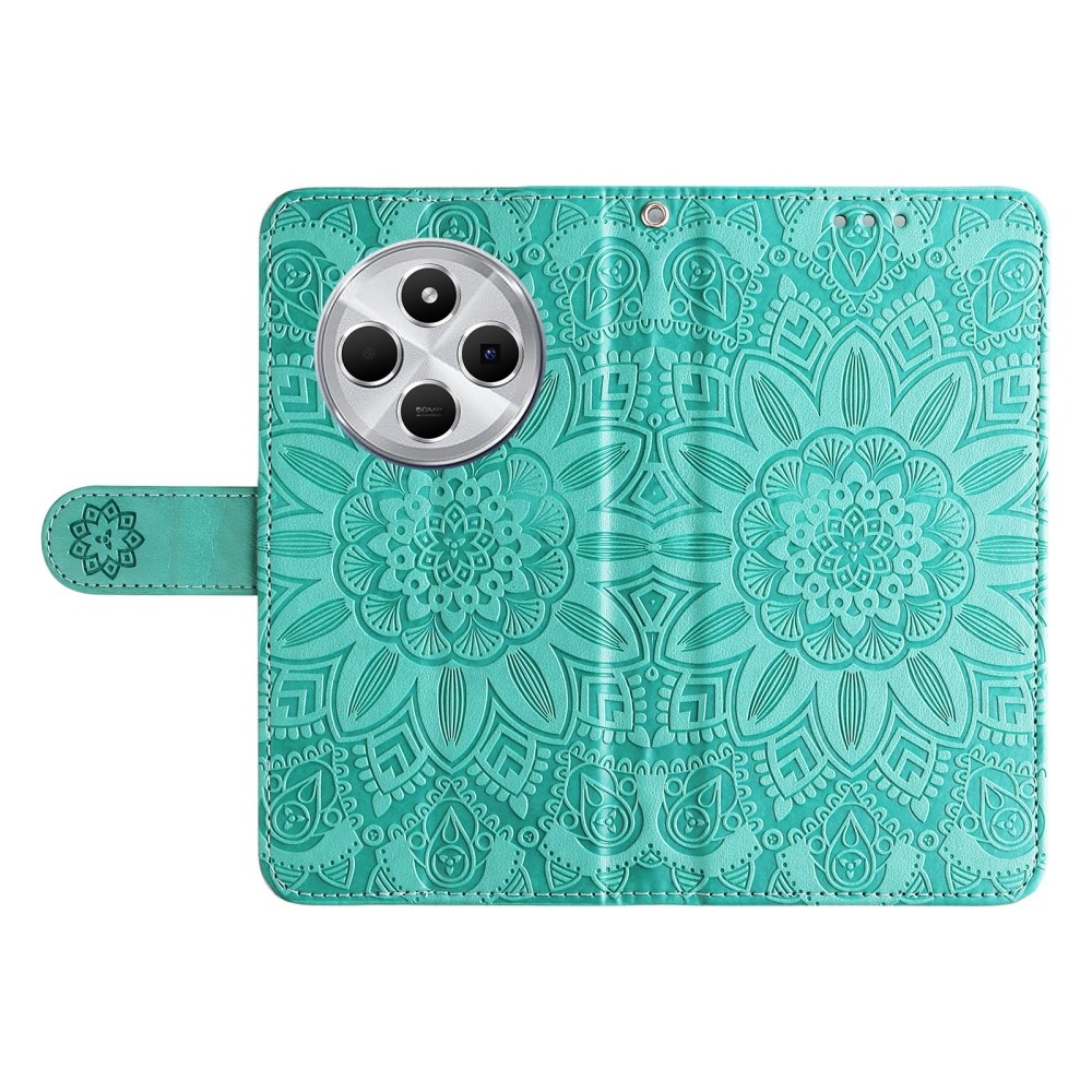 Sunflower knížkové pouzdro na Xiaomi Redmi 14C/Poco C75 - modrozelené