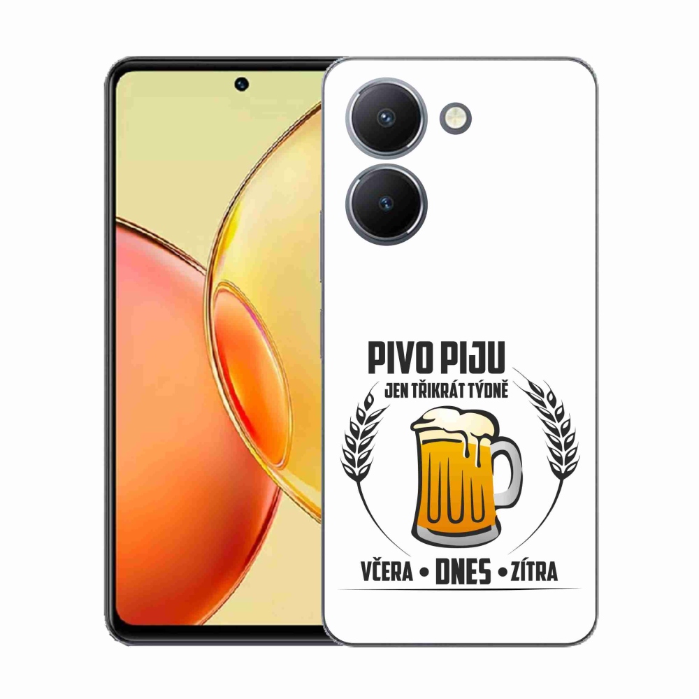 Gelový kryt mmCase na Vivo Y36 - pivní motiv bílé pozadí
