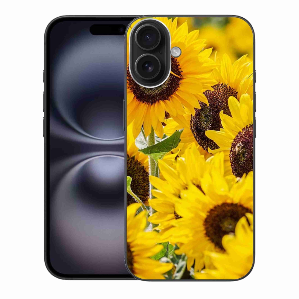 Gelový kryt mmCase na iPhone 16 Plus - slunečnice