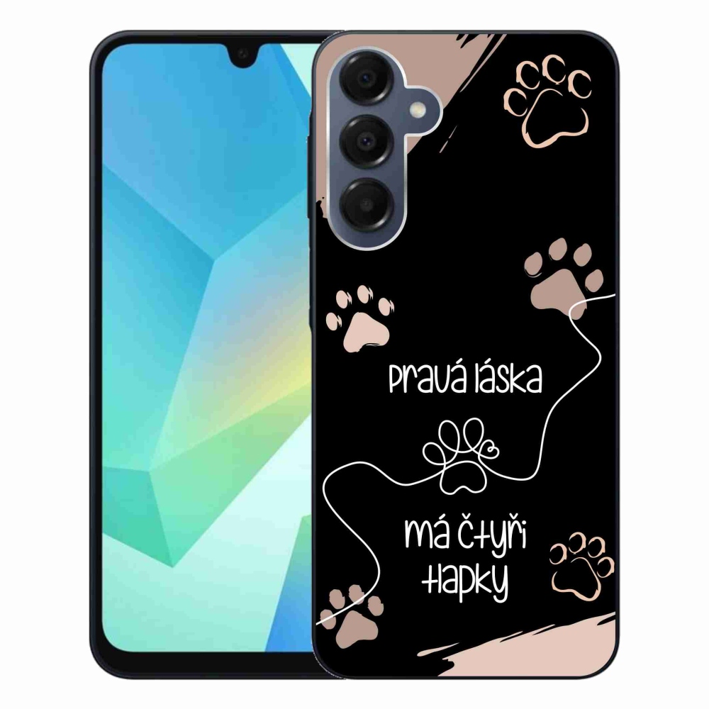 Gelový kryt mmCase na Samsung Galaxy A16 4G/5G - psí motiv 1 černé pozadí