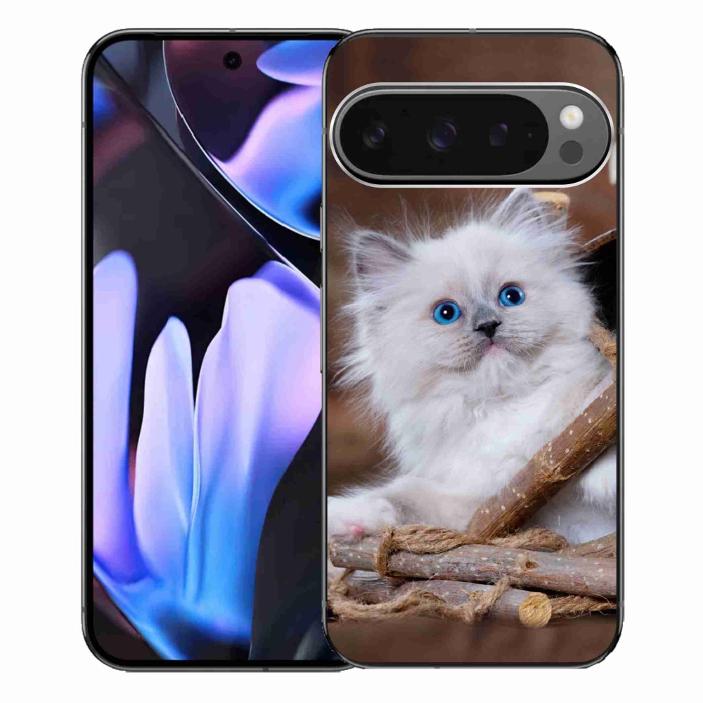 Gelový kryt mmCase na Google Pixel 9 Pro XL - bílé kotě