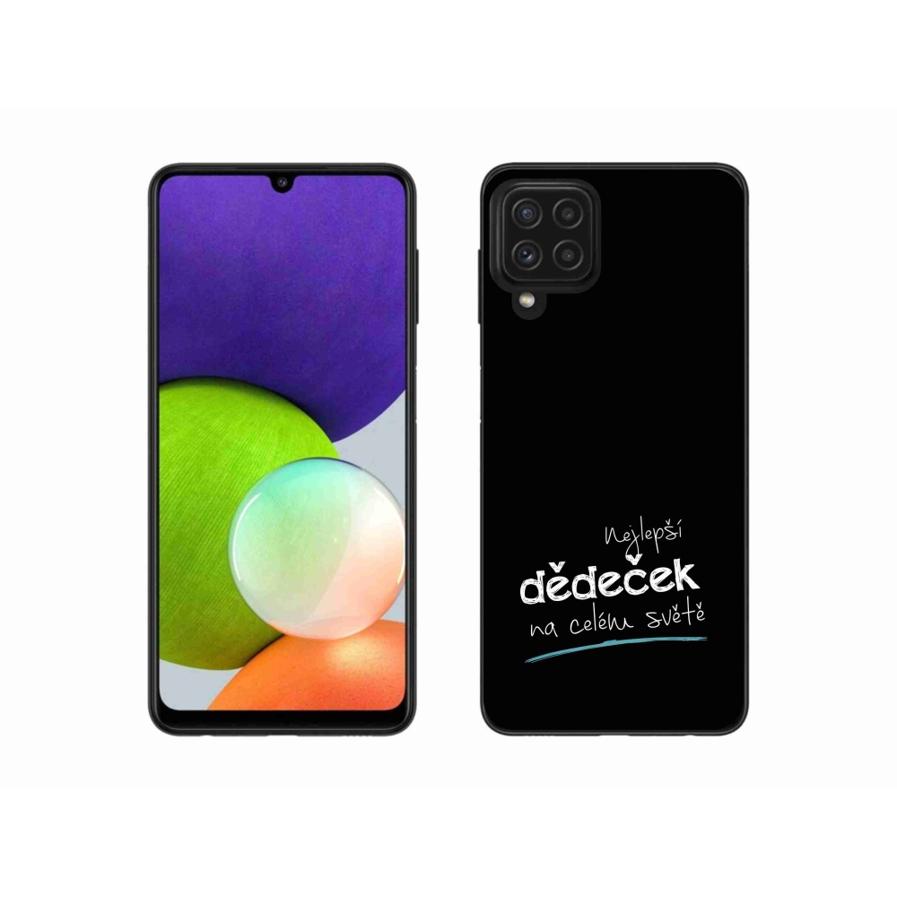 Gelový kryt mmCase na Samsung Galaxy A22 4G - nejlepší dědeček 3 černé pozadí