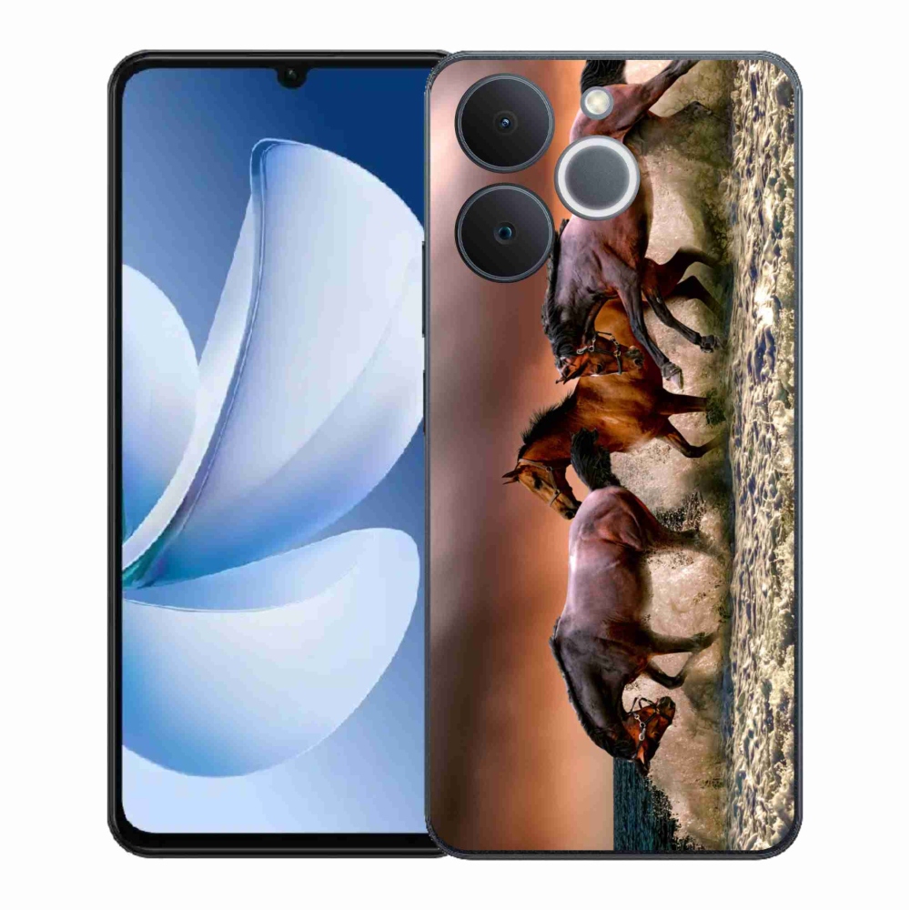 Gelový kryt mmCase na Realme Note 70T - koně 1