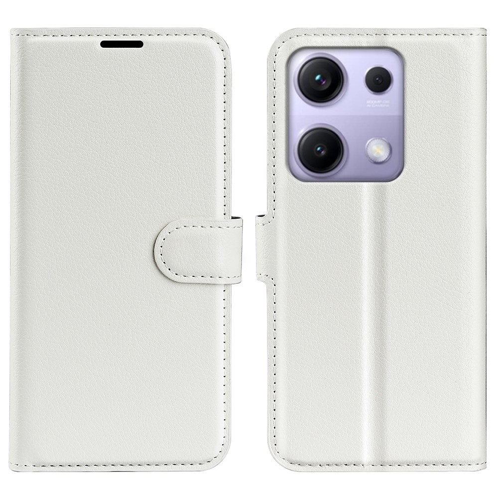 Litchi knížkové pouzdro na Xiaomi Redmi Note 14S - bílé