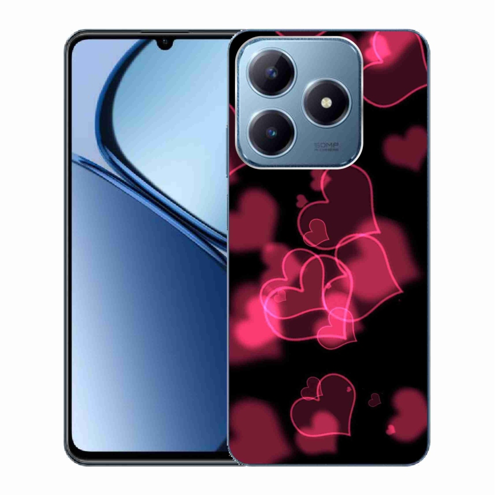 Gelový kryt mmCase na Realme C63 - červená srdíčka