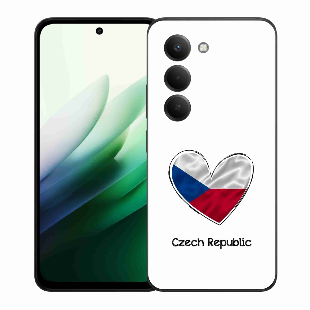 Gelový kryt mmCase na Xiaomi Redmi 15 5G (169mm) - vlajka srdce bílé pozadí