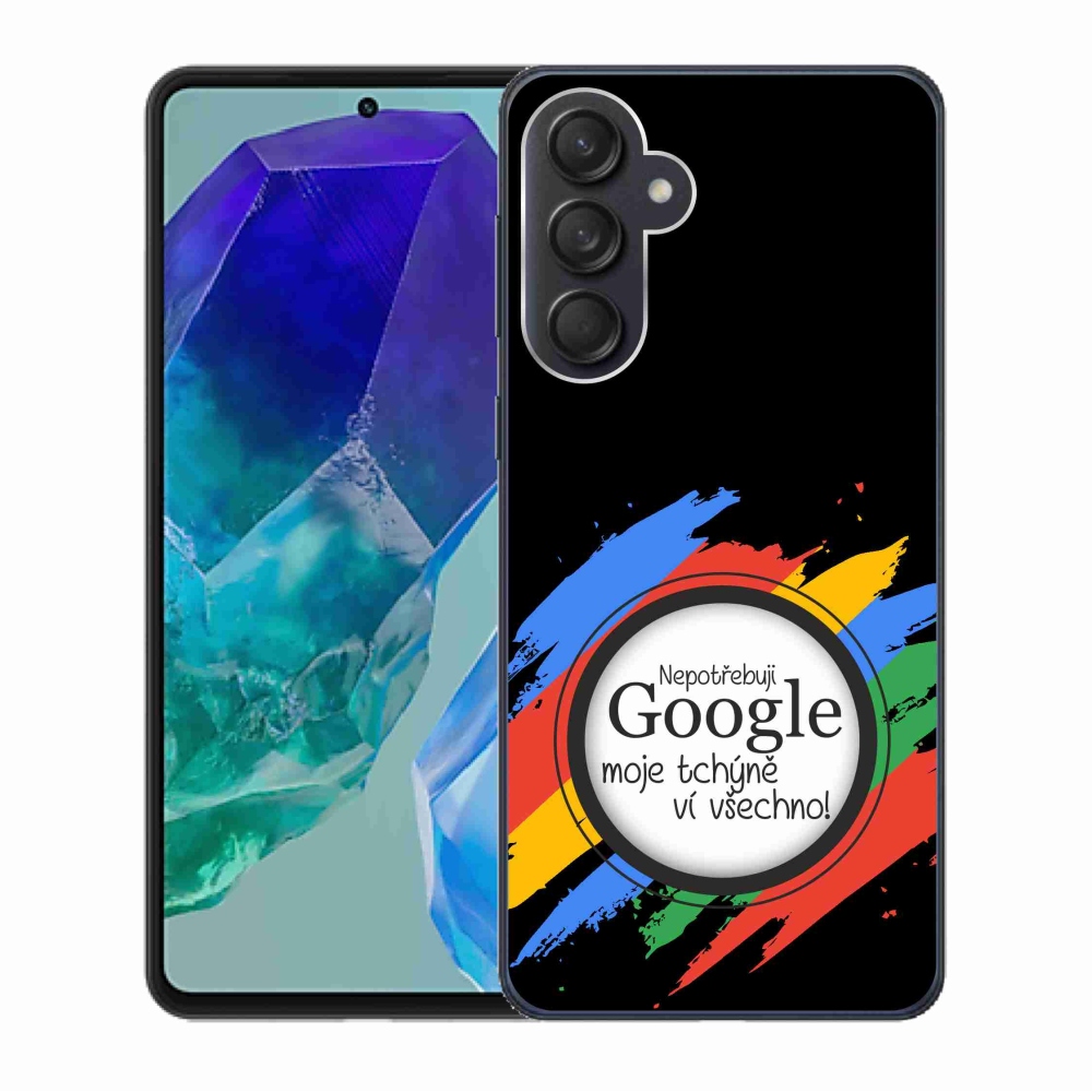 Gelový kryt mmCase na Samsung Galaxy M55 5G - tchýně ví všechno černé pozadí