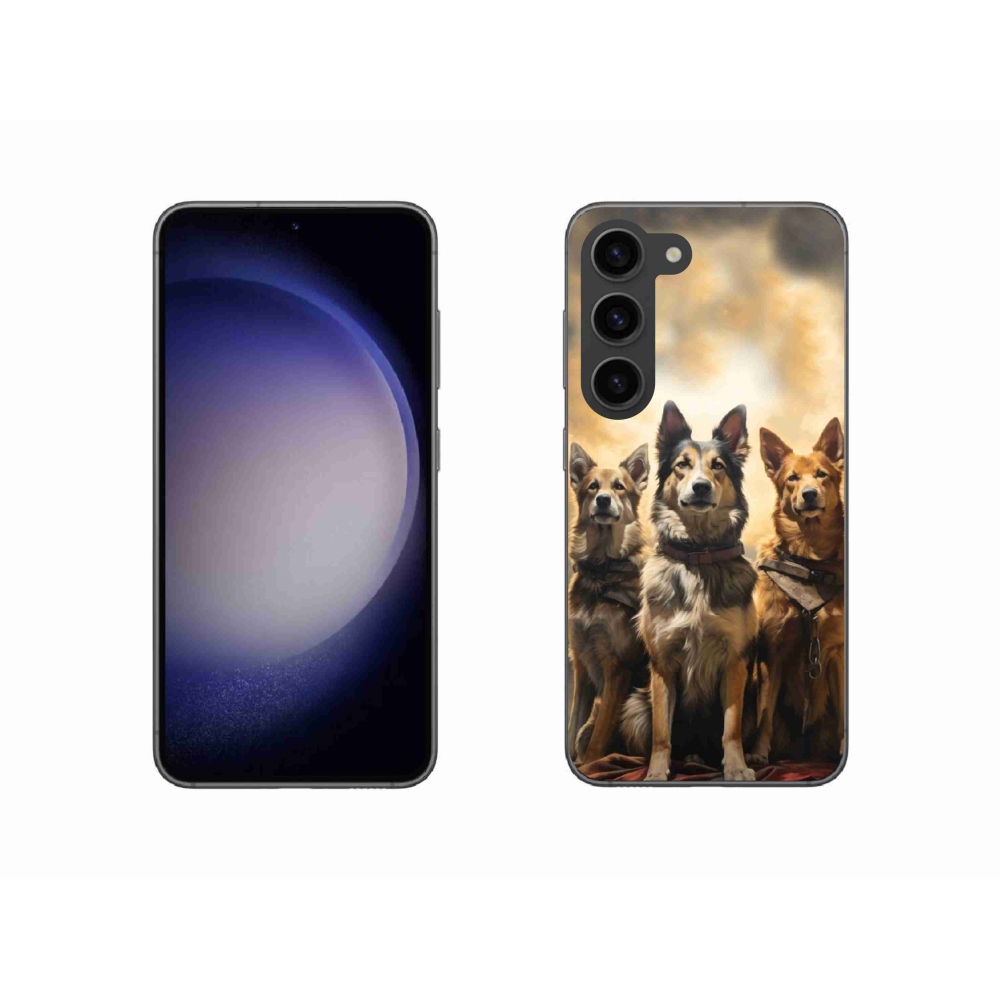 Gelový kryt mmCase na Samsung Galaxy S23 5G - tři psi