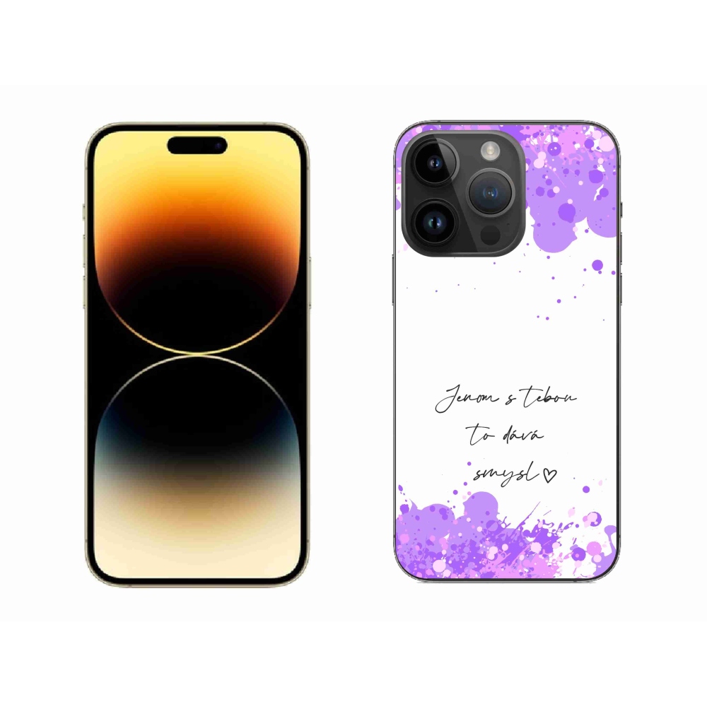 Gelový kryt mmCase na iPhone 14 Pro Max 6.7 - zamilovaný text bílé pozadí