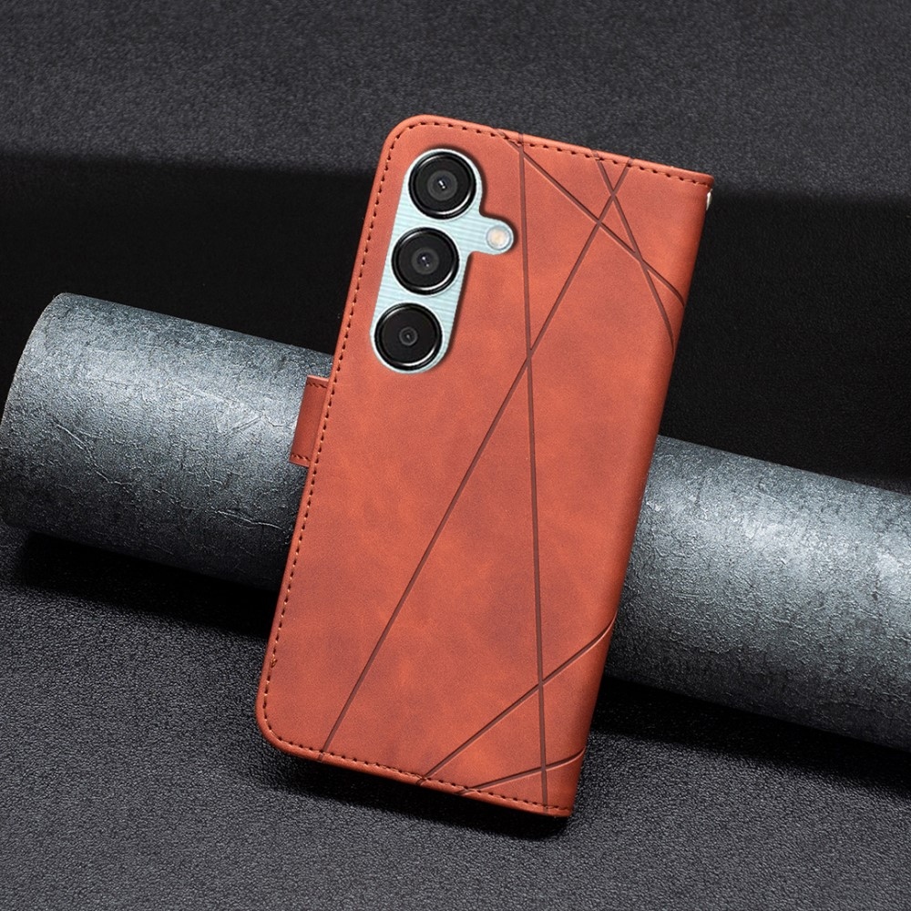 BINFEN knížkové pouzdro na Samsung Galaxy M15 5G - hnědé