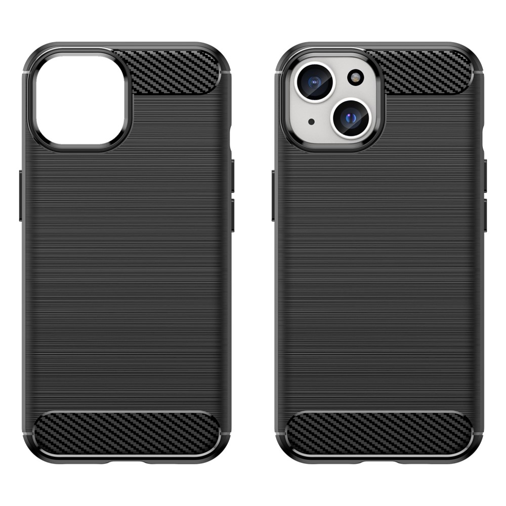 Carbon odolný gelový obal na iPhone 15 - černý