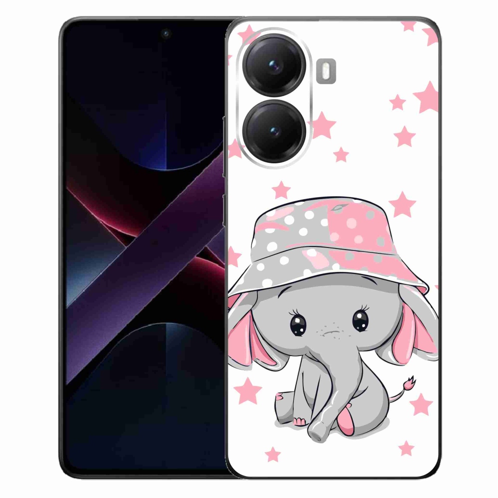 Gelový kryt mmCase na Xiaomi Poco X7 Pro 5G - růžový slon