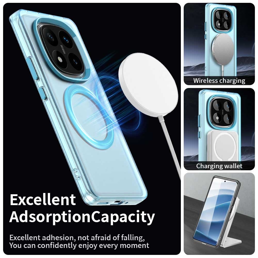 Candy gelový obal s MagSafe na Xiaomi Redmi Note 14 Pro 5G/Poco X7 5G - modrý