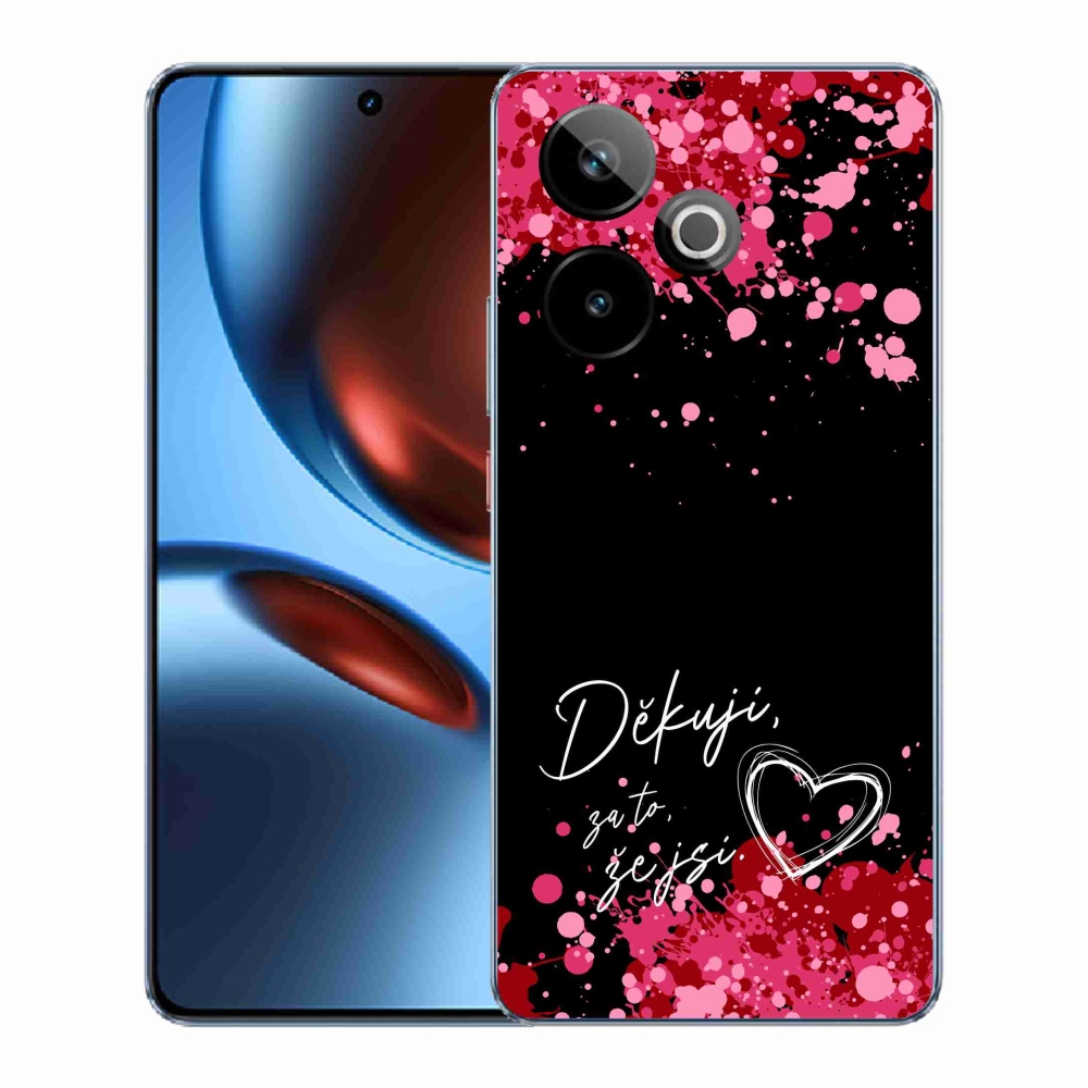 Gelový kryt mmCase na Realme GT 7 5G/GT 7T 5G - zamilovaný text 2 černé pozadí