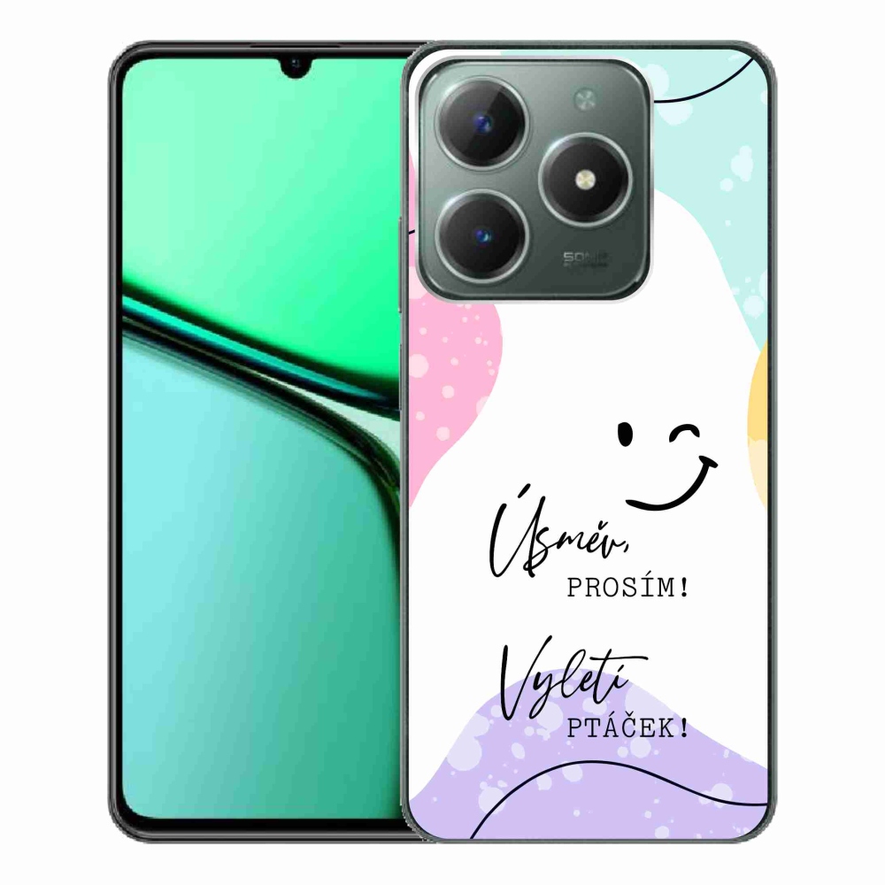 Gelový kryt mmCase na Realme C61 - vtipný text 4 bílé pozadí