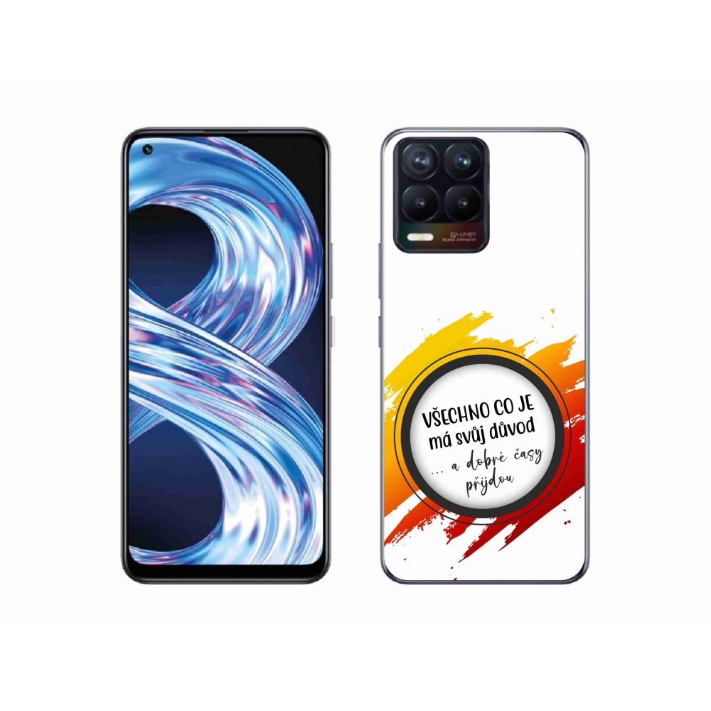 Gelový kryt mmCase na Realme 8 Pro - citát 3 bílé pozadí