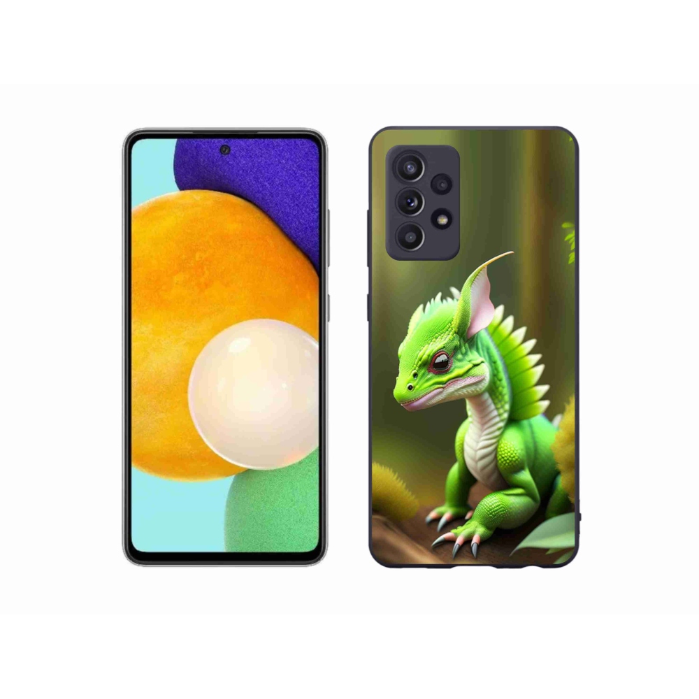 Gelový kryt mmCase na Samsung Galaxy A52/A52 5G - zelený dráček