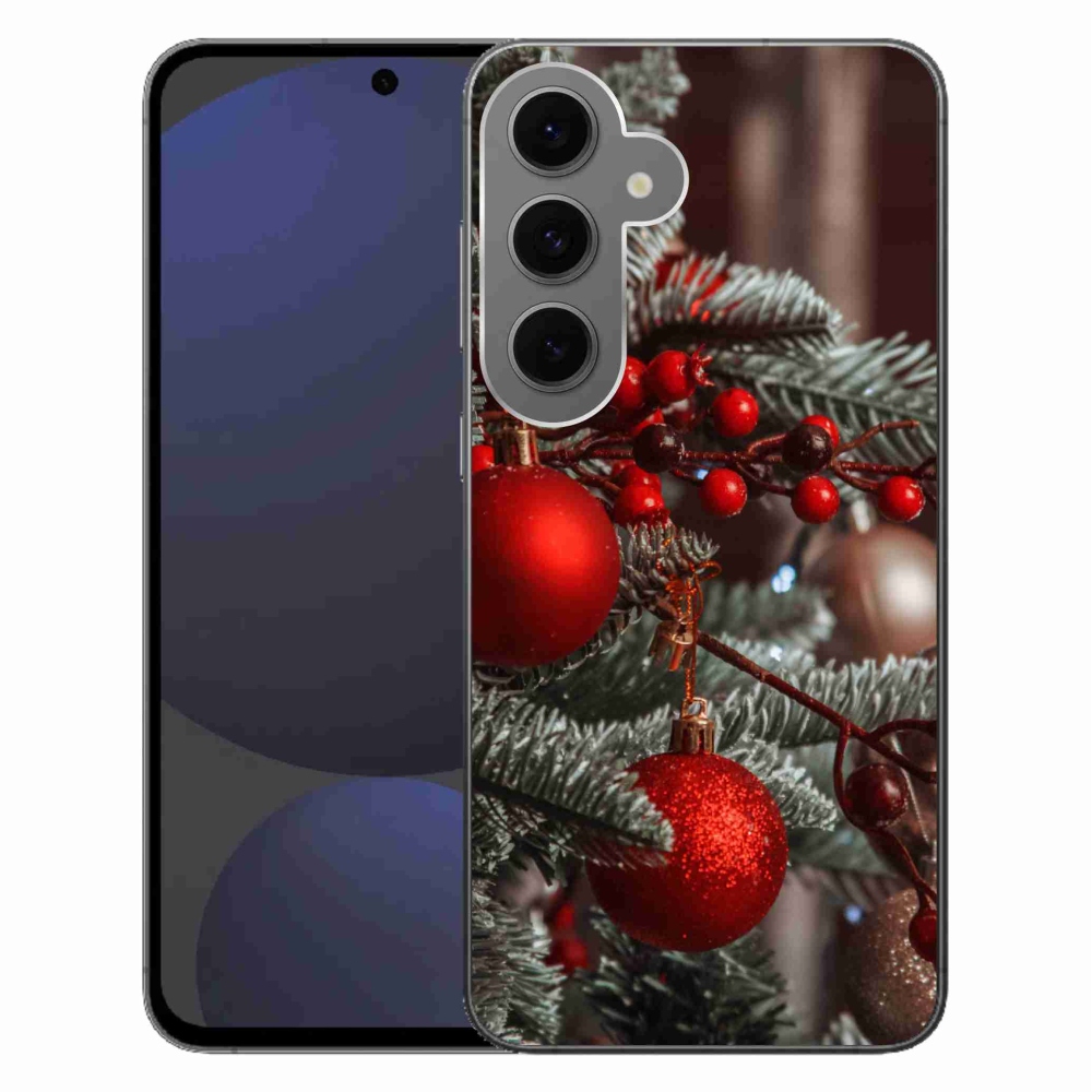 Gelový kryt mmCase na Samsung Galaxy S24 FE - vánoční ozdoby 2