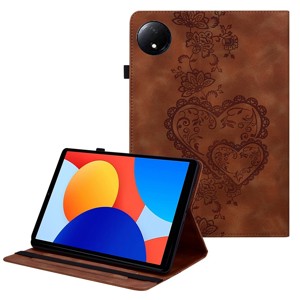Heart zavírací pouzdro na tablet Xiaomi Redmi Pad SE 8.7 - hnědé