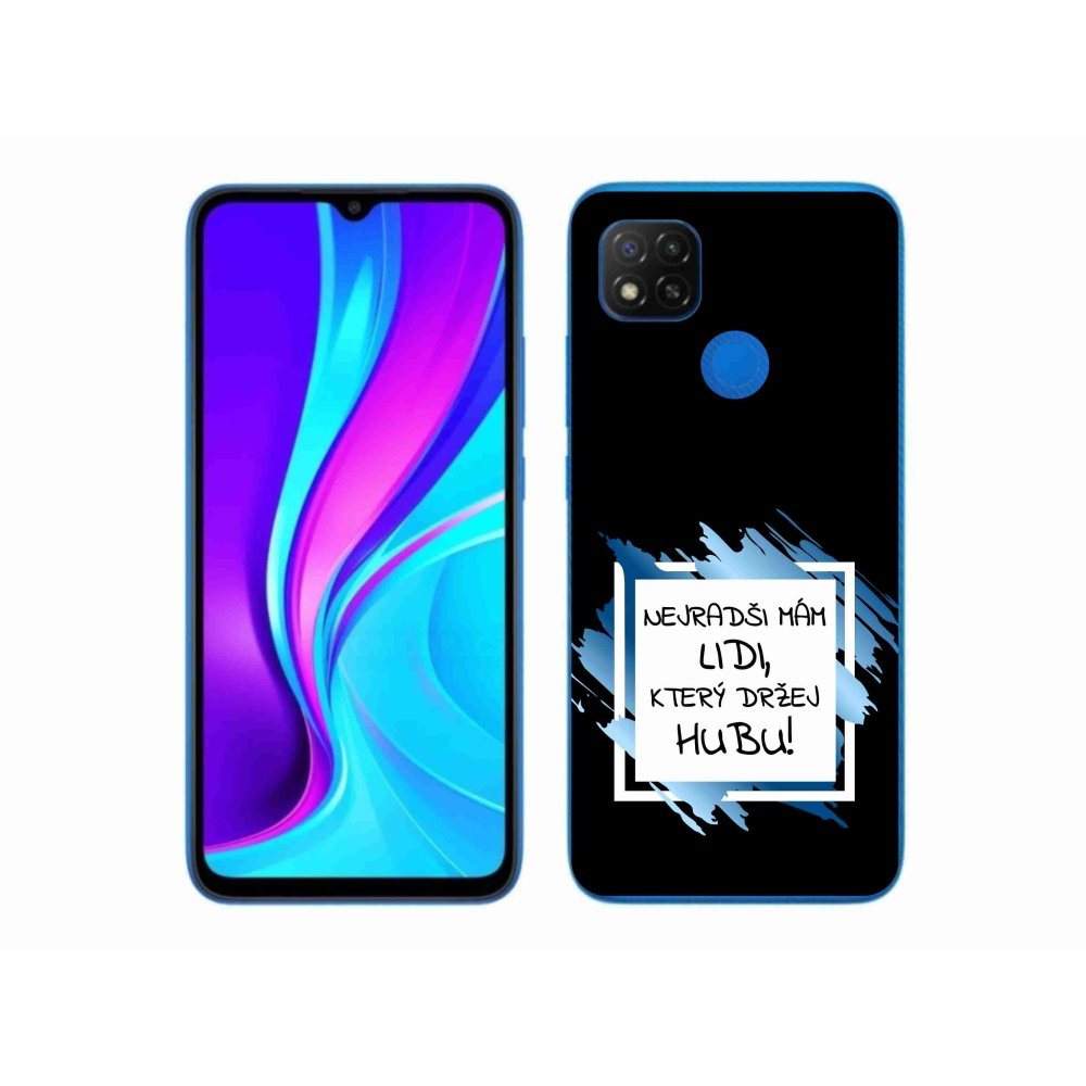 Gelový kryt mmCase na Xiaomi Redmi 9C - vtipný text 7 bíločerné pozadí