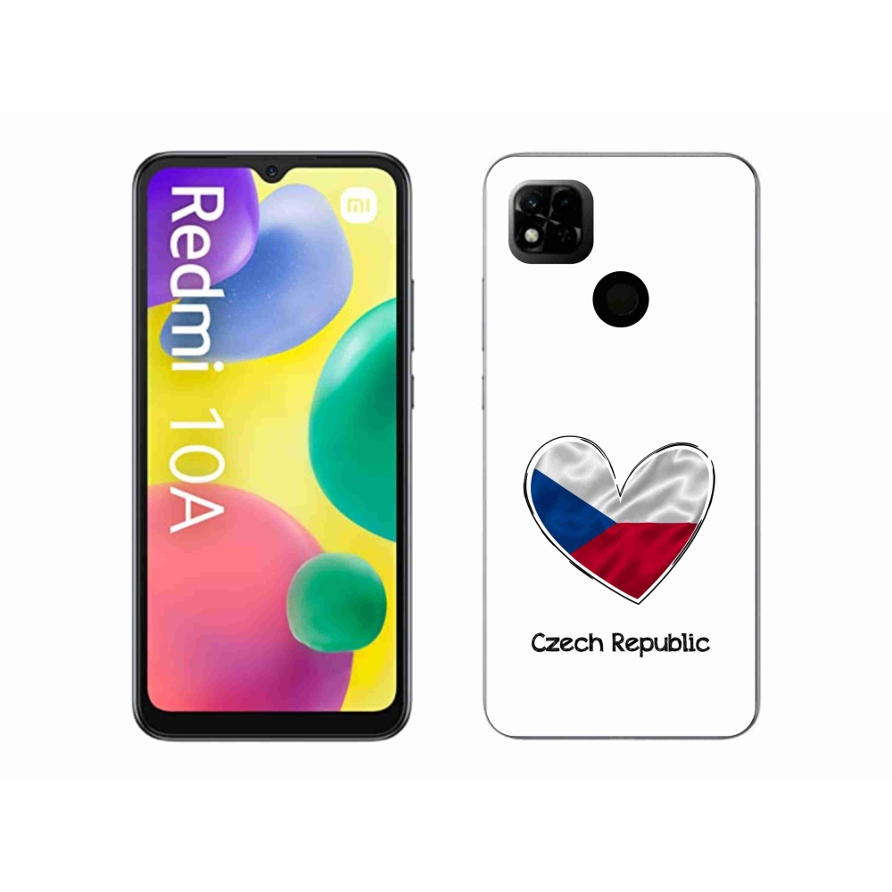 Gelový kryt mmCase na Xiaomi Redmi 10A - vlajka srdce bílé pozadí