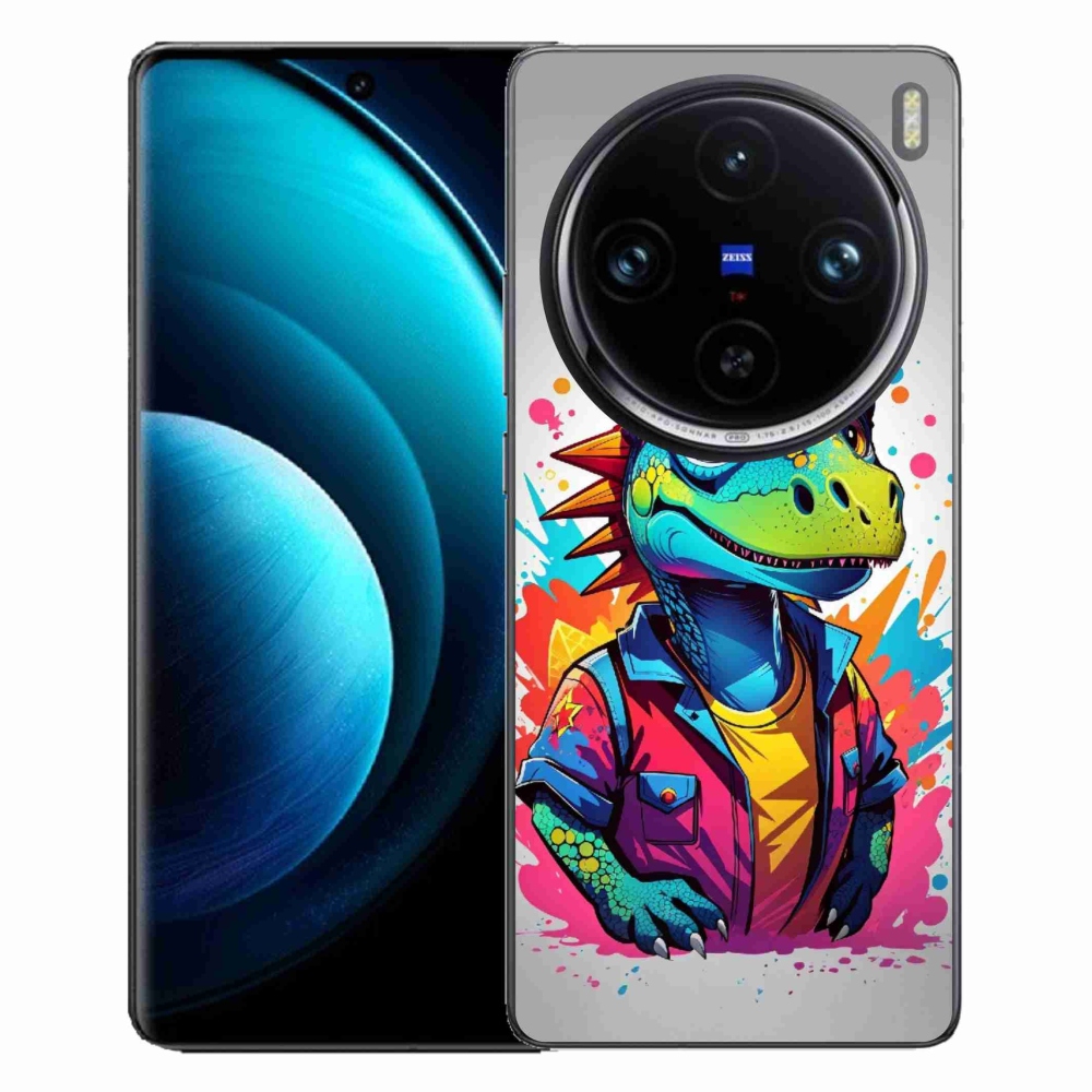 Gelový kryt mmCase na Vivo X100 Pro 5G - barevný dinosaurus
