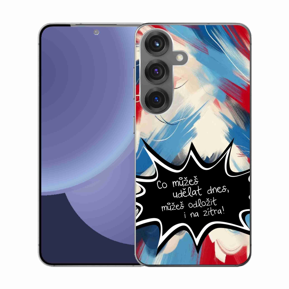 Gelový kryt mmCase na Samsung Galaxy S25 - vtipný text 9 černé pozadí