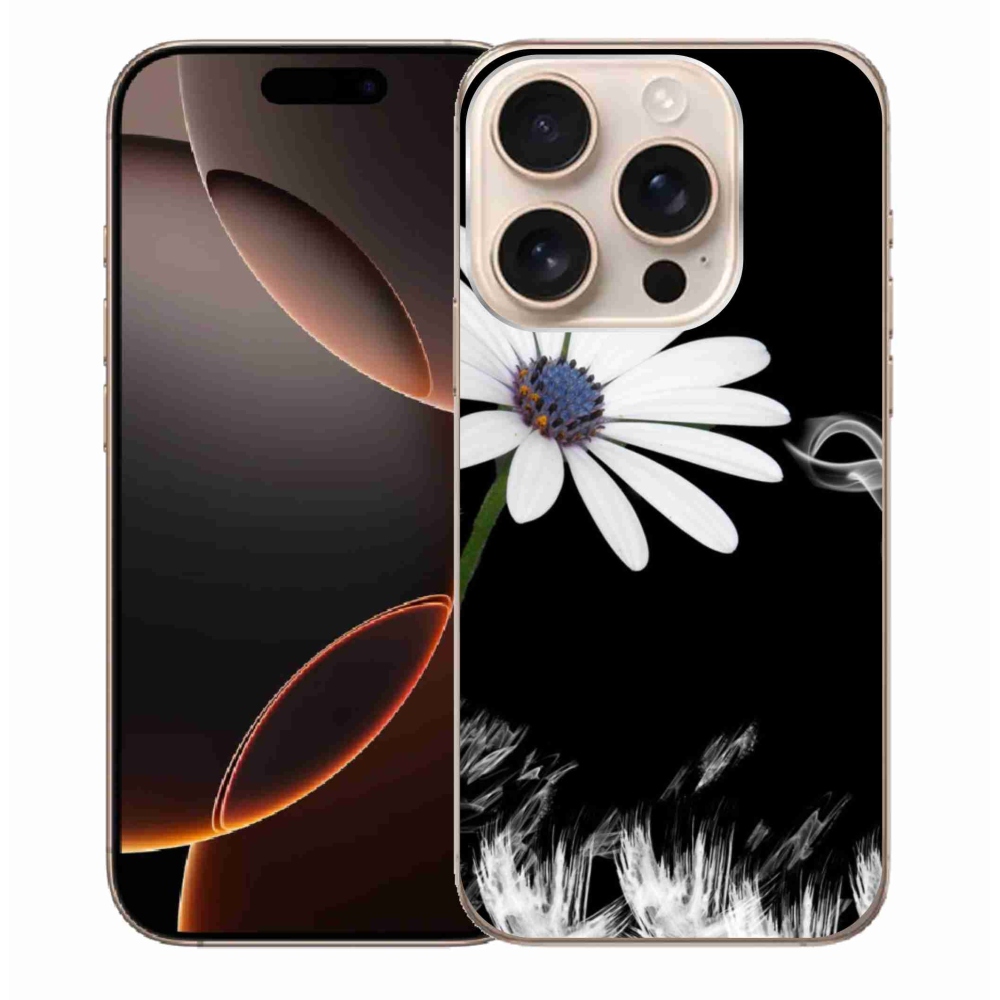 Gelový kryt mmCase na iPhone 16 Pro Max - bílá květina