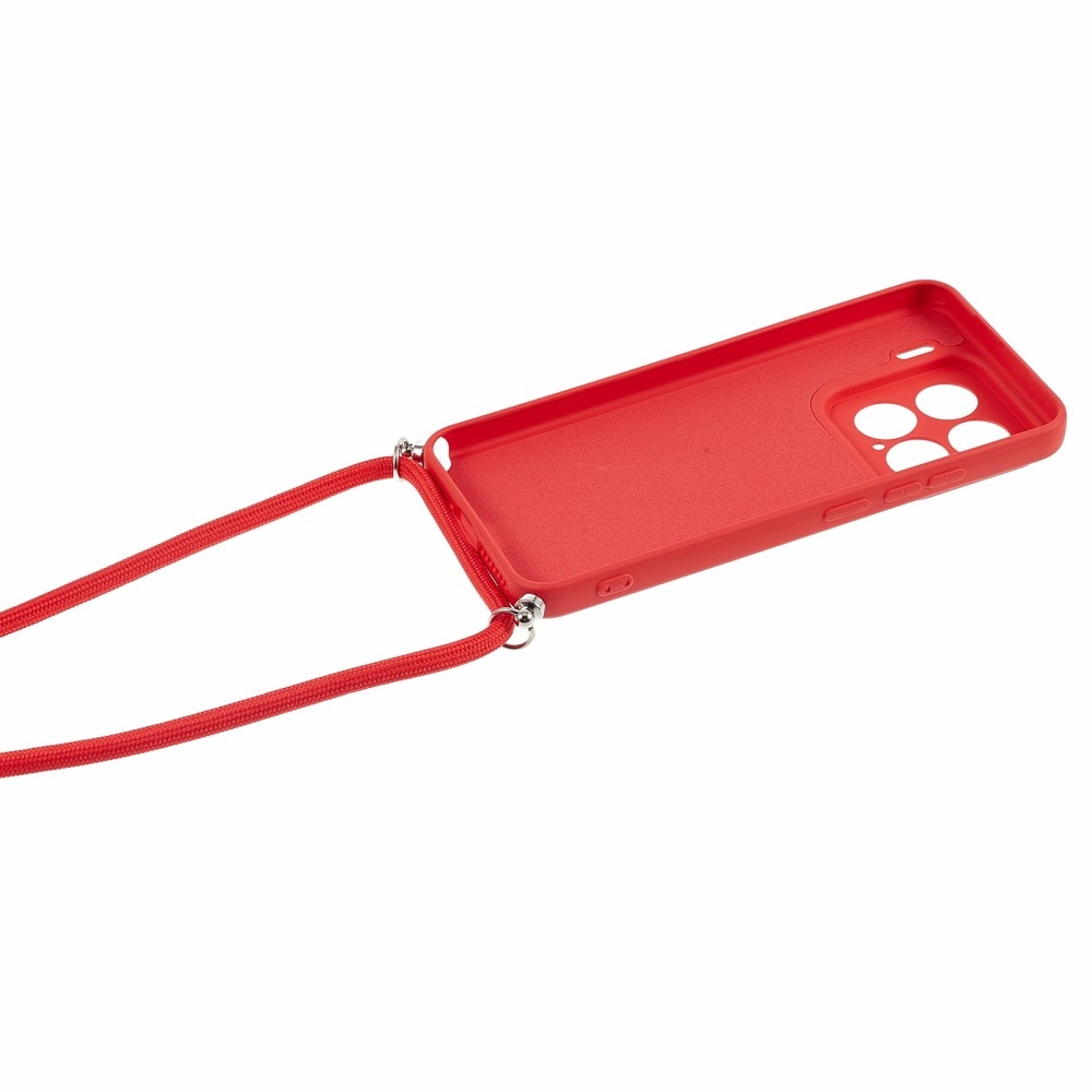 Lining gelový obal se šňůrkou na Xiaomi 15 - červený