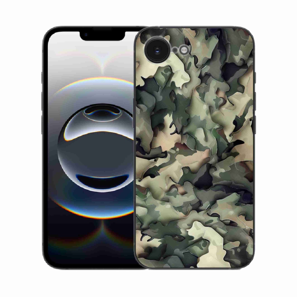 Gelový kryt mmCase na iPhone 16e - maskáčový vzor 9