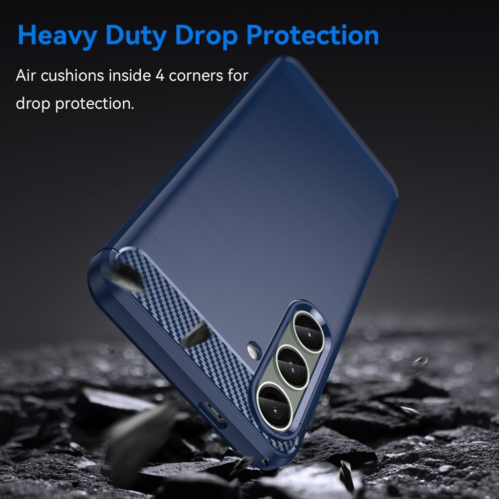 Carbon odolný gelový obal na Samsung Galaxy S24+/S25+ - modrý