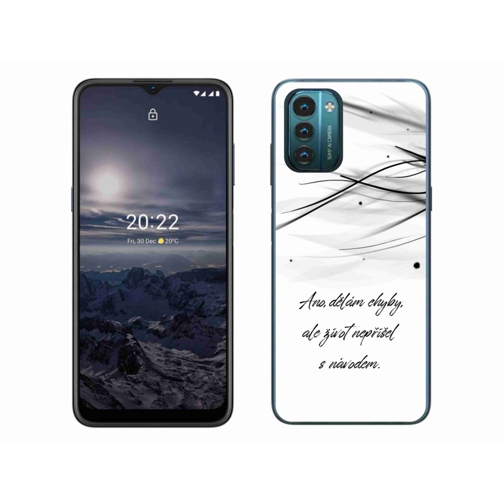 Gelový kryt mmCase na Nokia G11/G21 - citát bílé pozadí