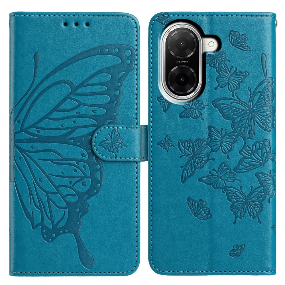 Floral Butterfly knížkové pouzdro na Xiaomi Redmi A5 (171.7x77.8x8.3mm) - modré